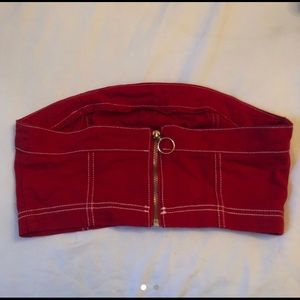 bandeau zipper top
